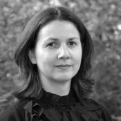 Black and white photo of Nina Kusche.