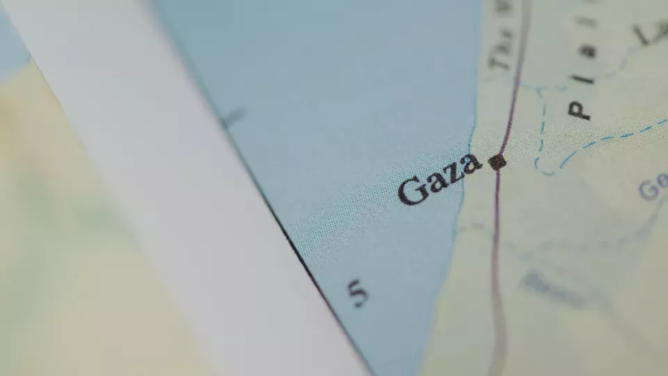 En kartbild där det står Gaza.