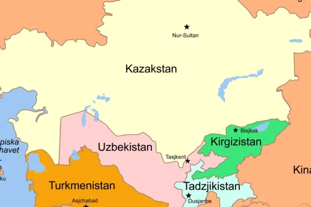 Karta över Centralasien