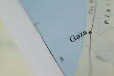 En kartbild där det står Gaza.